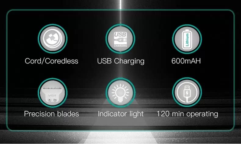 VGR V-071 Cordless Professional Hair Clipper Trimmer